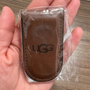 Ugg Leather Money Clip with Magnetic Closure